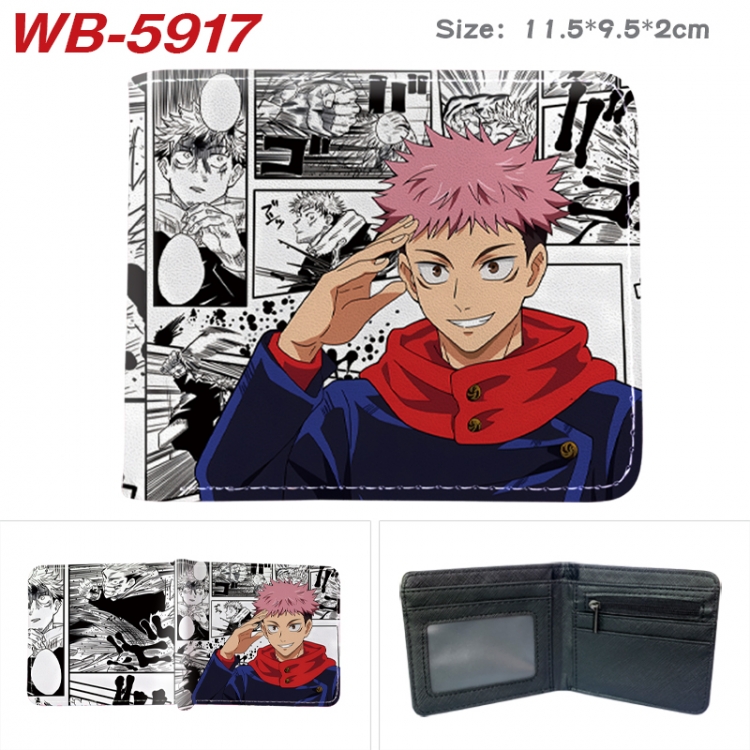 Jujutsu Kaisen Animation color PU leather half fold wallet 11.5X9X2CM WB-5917