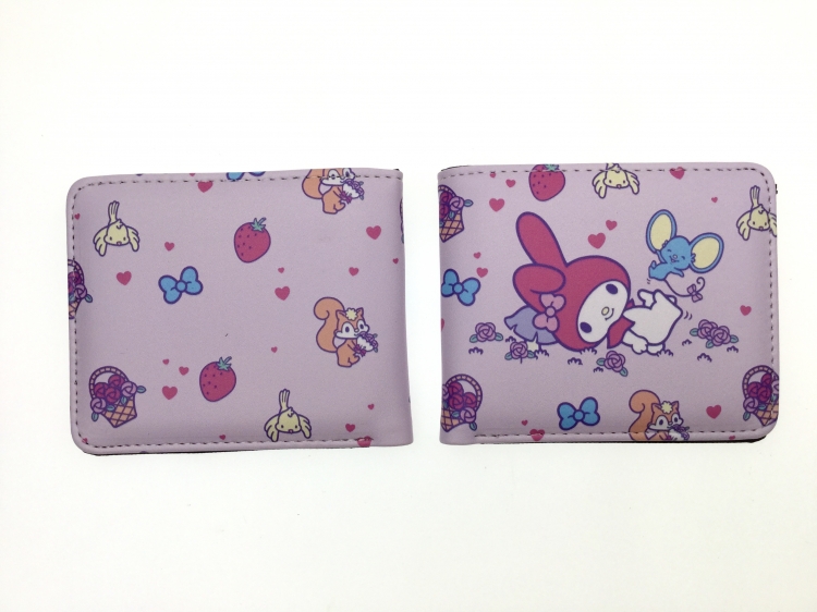 melody Anime two fold  Short wallet 11X9.5CM 60G B-1797