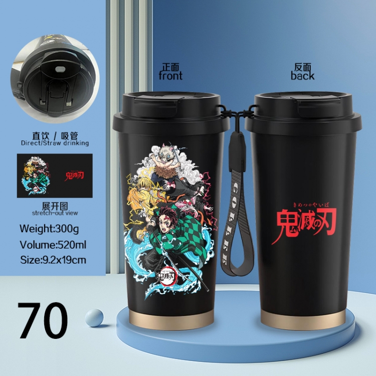 Demon Slayer Kimets Anime peripheral stainless steel coffee cup 520ML