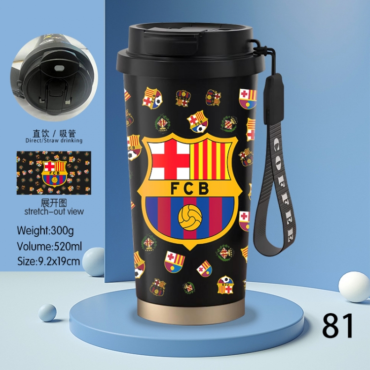 Football Anime peripheral stainless steel coffee cup 520ML