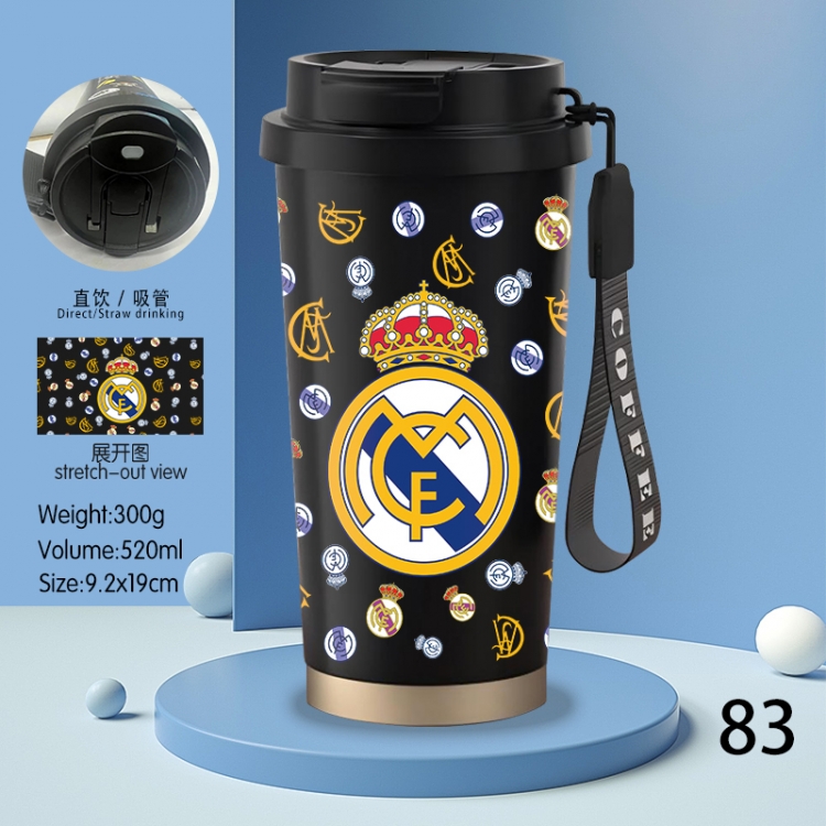 Real Madrid Football Club Anime peripheral stainless steel coffee cup 520ML