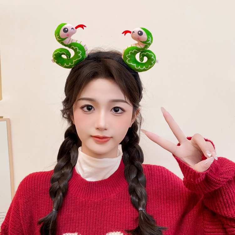 Zodiac Year of the Snake Cartoon Cute Headbands, Festival Headbands price for 3 pcs