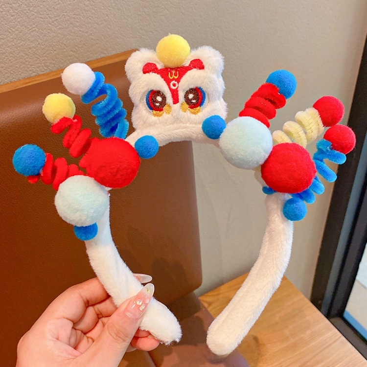 lion dance Cartoon Cute Headband Twist Bar Headband Headwear Festival Headband  price for 3 pcs