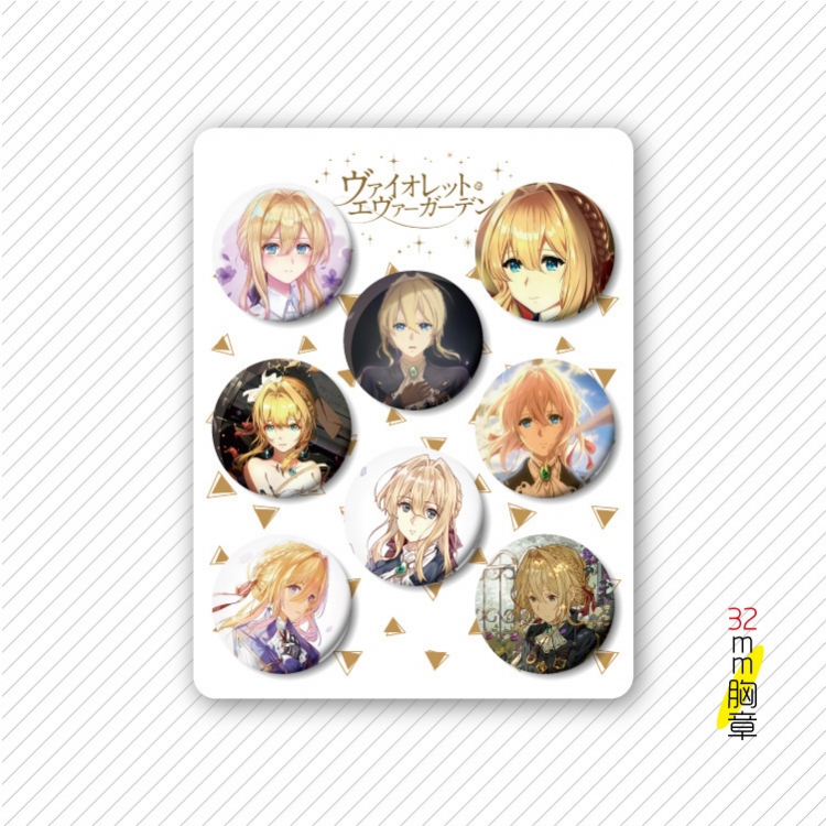 Violet Evergarden Anime cartoon tinplate set combination chest badge brooch 32mm a set of 8 price for 5 set