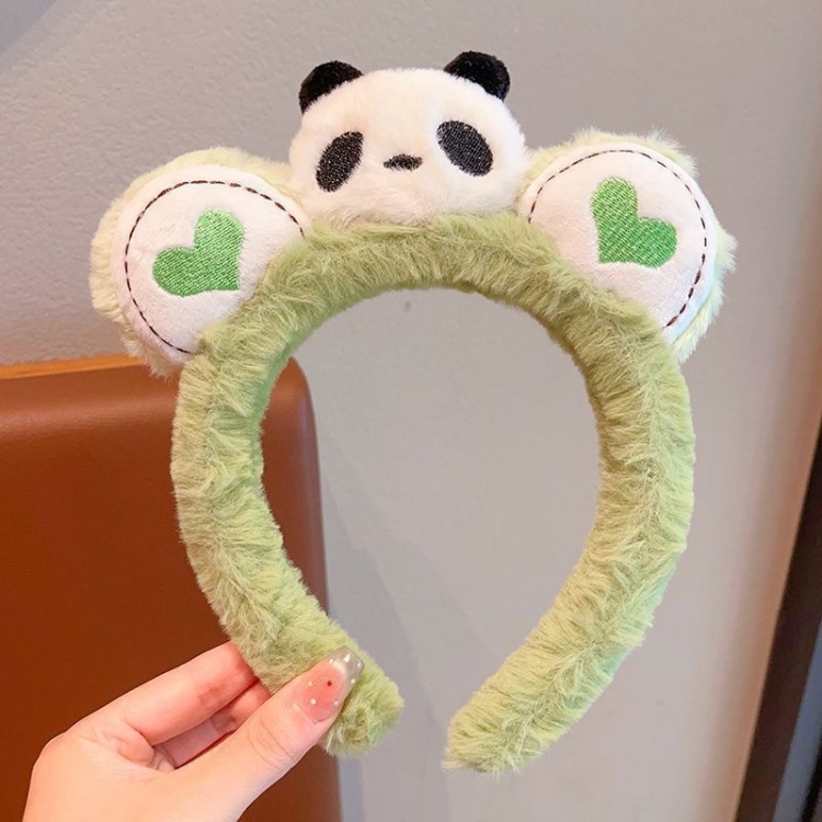 Panda Green Cartoon doll headband cute headband plush headpiece