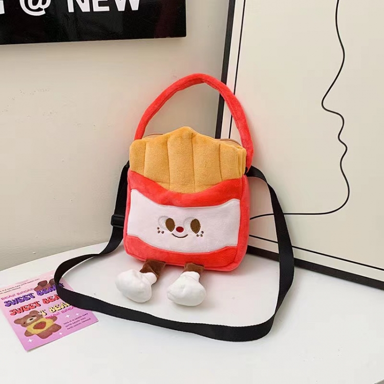 French fries Cartoon Plush Shoulder Bag Doll Toy Bag Wallet Crossbody Bag 20cm price for 3 pcs