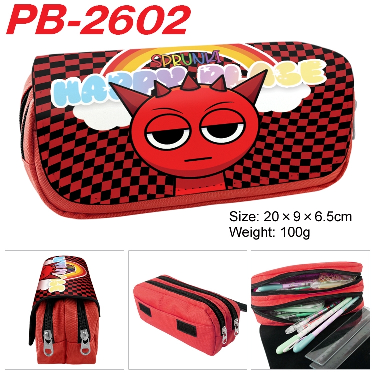 Incredibox Anime double-layer pu leather printing pencil case 20x9x6.5cm  PB-2602