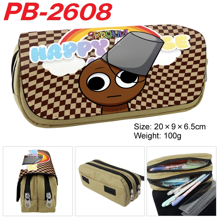 Incredibox Anime double-layer pu leather printing pencil case 20x9x6.5cm PB-2608