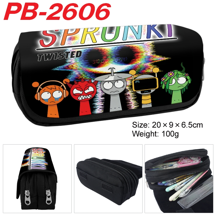 Incredibox Anime double-layer pu leather printing pencil case 20x9x6.5cm PB-2606