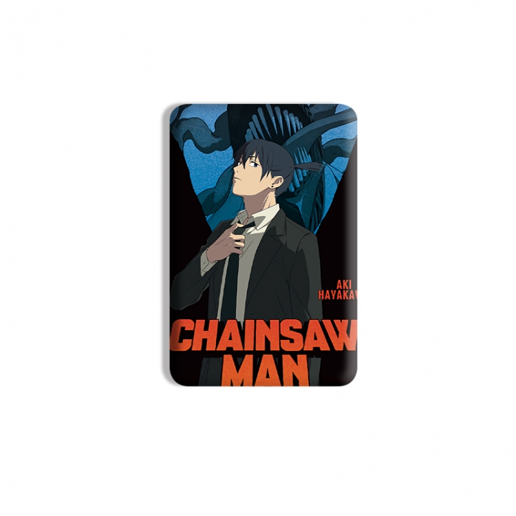 Chainsaw man Anime square tinplate badge chest badge 4X6CM price for 5 pcs