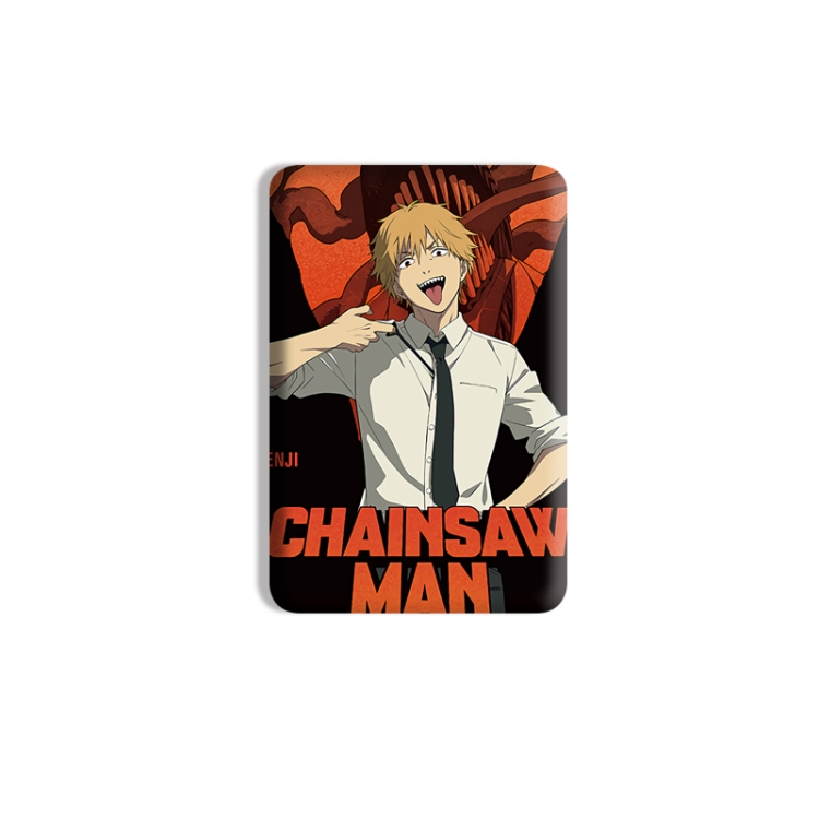 Chainsaw man Anime square tinplate badge chest badge 4X6CM price for 5 pcs