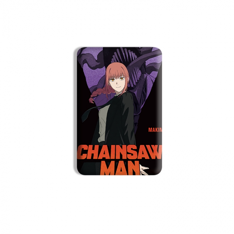 Chainsaw man Anime square tinplate badge chest badge 4X6CM price for 5 pcs