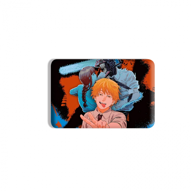 Chainsaw man Anime square tinplate badge chest badge 4X6CM price for 5 pcs