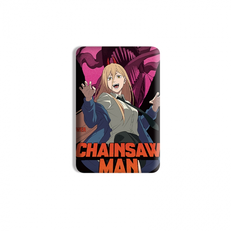 Chainsaw man Anime square tinplate badge chest badge 4X6CM price for 5 pcs