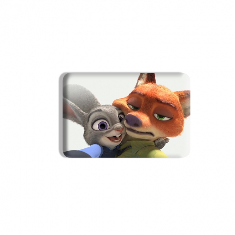 Zootopia Anime square tinplate badge chest badge 4X6CM price for 5 pcs