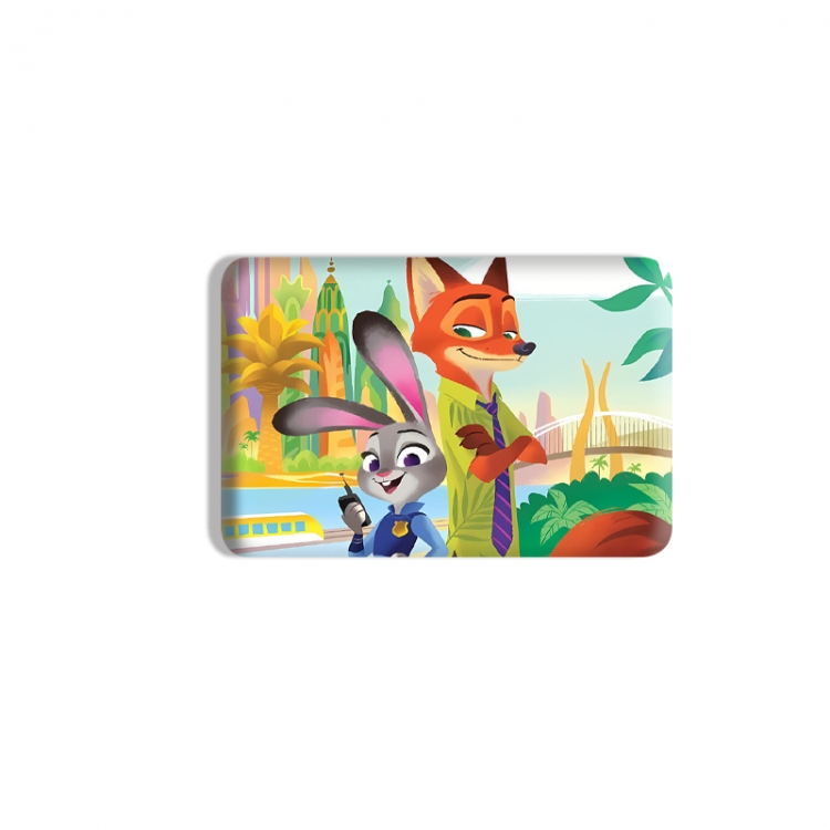 Zootopia Anime square tinplate badge chest badge 4X6CM price for 5 pcs