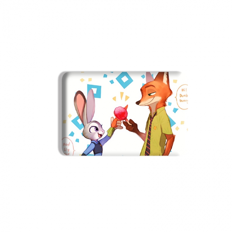 Zootopia Anime square tinplate badge chest badge 4X6CM price for 5 pcs