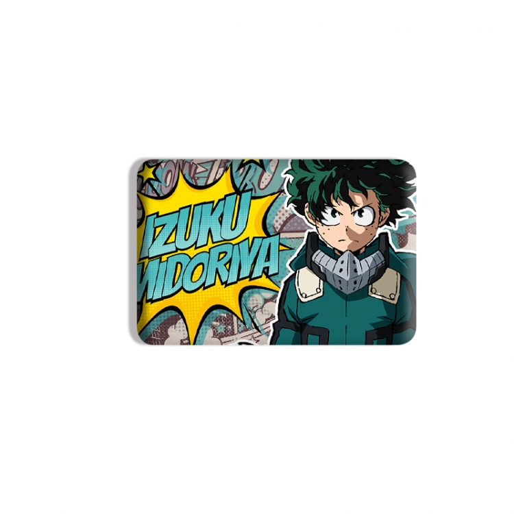 My Hero Academia Anime square tinplate badge chest badge 4X6CM price for 5 pcs