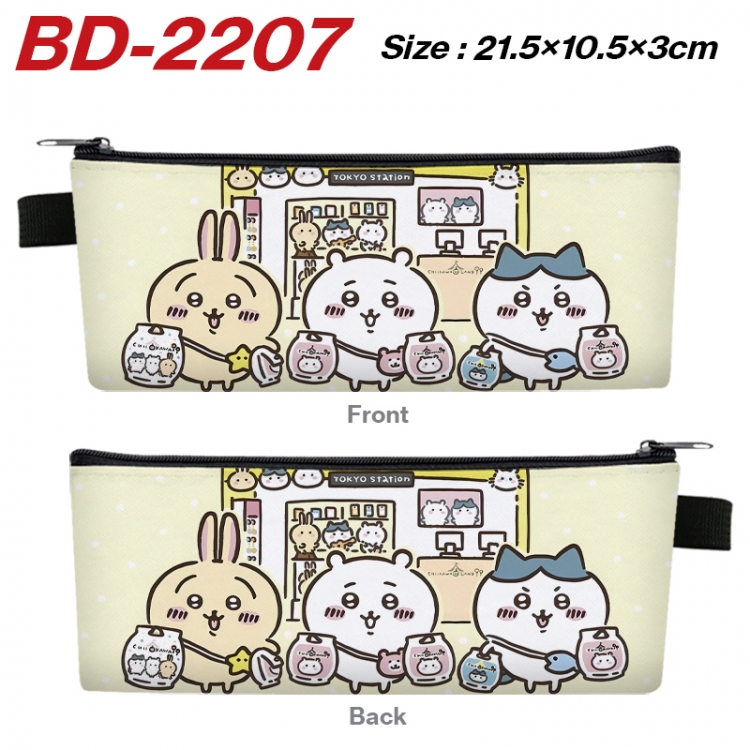 Chiikawa Anime PU Leather Zipper Pencil Case Stationery Box 21.5X10.5X3CM BD-2207