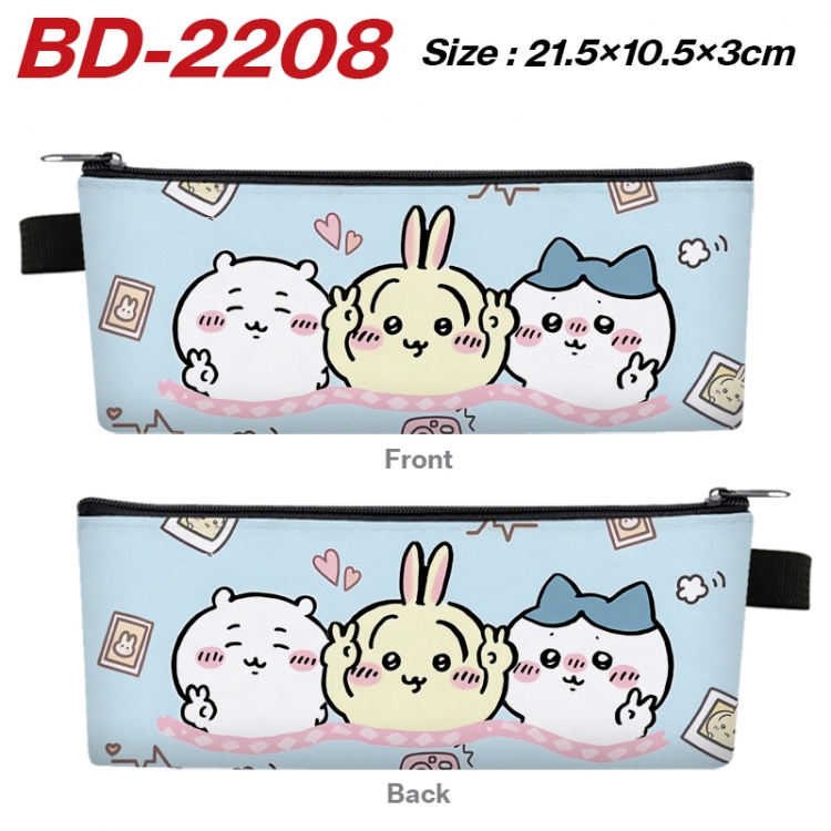 Chiikawa Anime PU Leather Zipper Pencil Case Stationery Box 21.5X10.5X3CM BD-2208