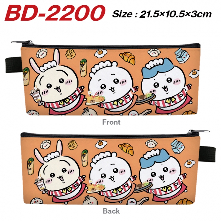 Chiikawa Anime PU Leather Zipper Pencil Case Stationery Box 21.5X10.5X3CM BD-2200