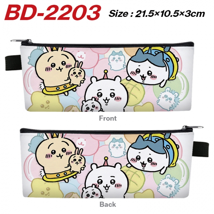 Chiikawa Anime PU Leather Zipper Pencil Case Stationery Box 21.5X10.5X3CM BD-2203