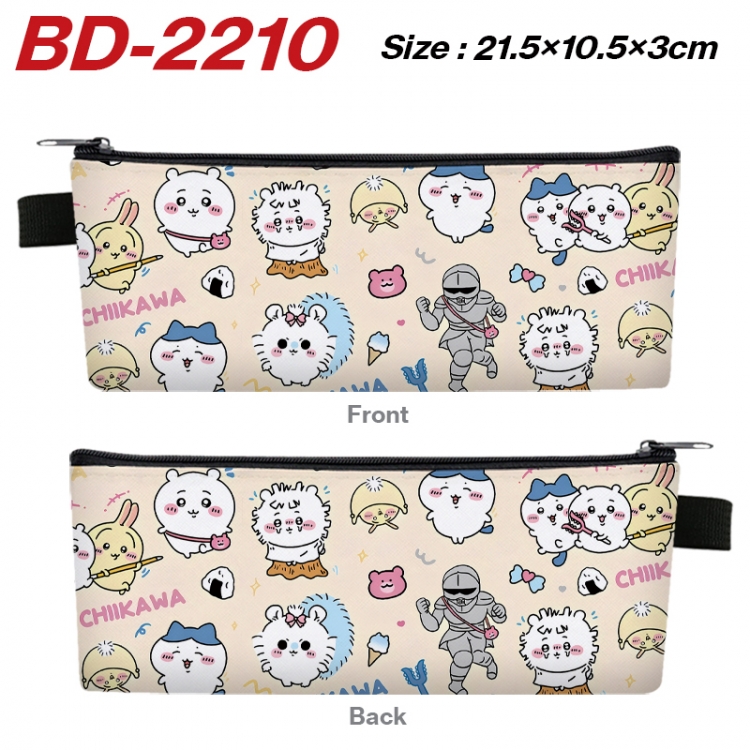 Chiikawa Anime PU Leather Zipper Pencil Case Stationery Box 21.5X10.5X3CM   BD-2210