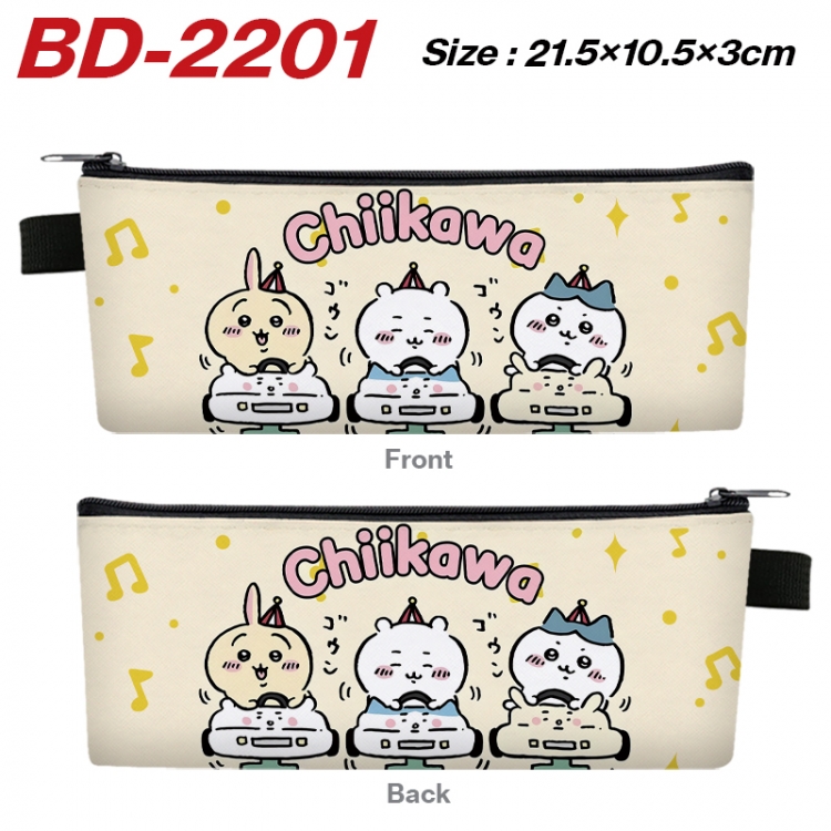 Chiikawa Anime PU Leather Zipper Pencil Case Stationery Box 21.5X10.5X3CM BD-2201