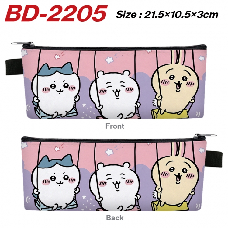 Chiikawa Anime PU Leather Zipper Pencil Case Stationery Box 21.5X10.5X3CM   BD-2205