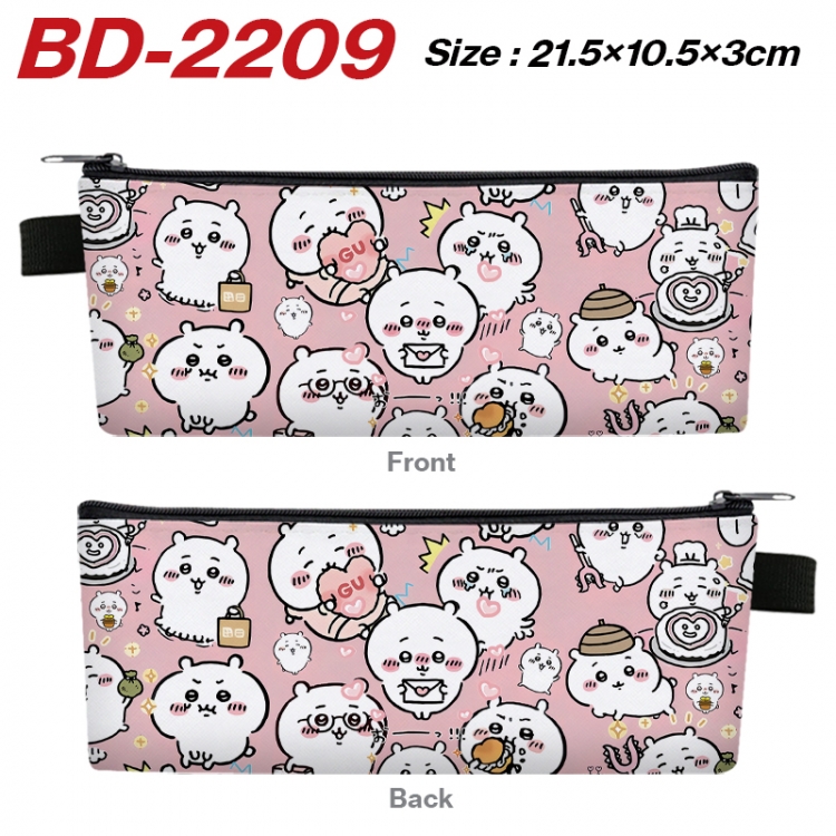 Chiikawa Anime PU Leather Zipper Pencil Case Stationery Box 21.5X10.5X3CM  BD-2209