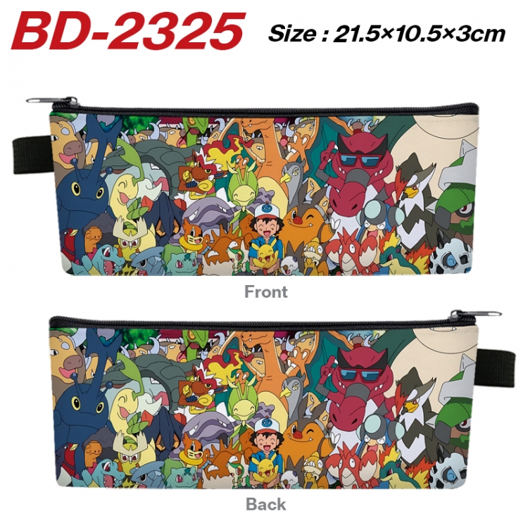 Pokemon Anime PU Leather Zipper Pencil Case Stationery Box 21.5X10.5X3CM BD-2325