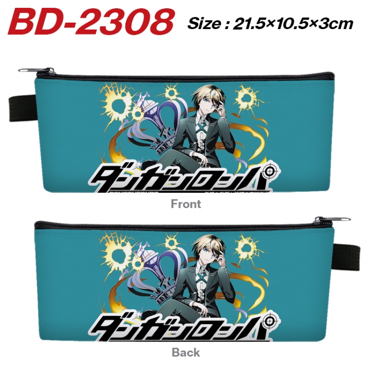 Dangan-Ronpa Anime PU Leather Zipper Pencil Case Stationery Box 21.5X10.5X3CM   BD-2308