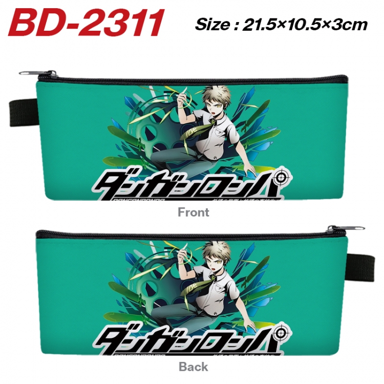 Dangan-Ronpa Anime PU Leather Zipper Pencil Case Stationery Box 21.5X10.5X3CM  BD-2311