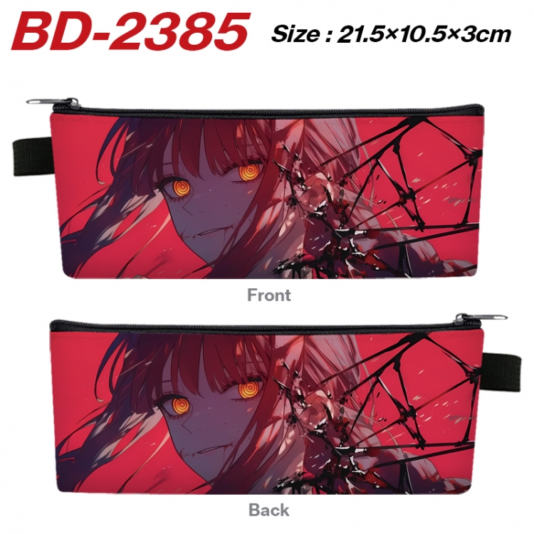 Chainsaw man Anime PU Leather Zipper Pencil Case Stationery Box 21.5X10.5X3CM  BD-2385