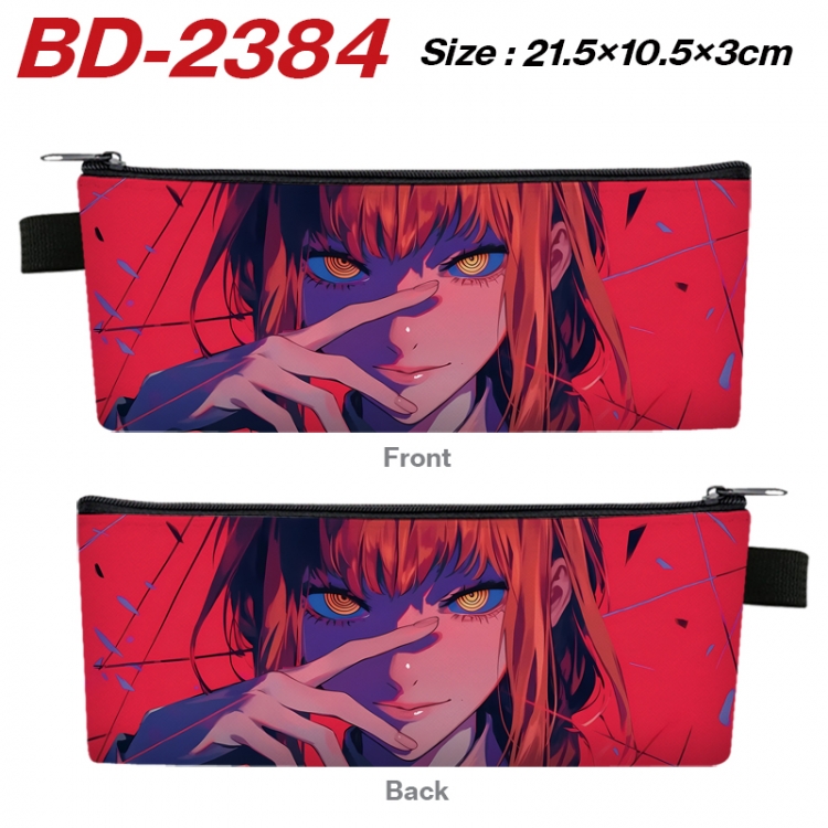 Chainsaw man Anime PU Leather Zipper Pencil Case Stationery Box 21.5X10.5X3CM  BD-2384