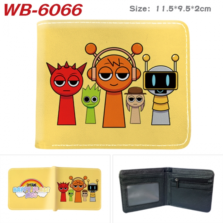 Sprunki Animation color PU leather half fold wallet 11.5X9X2CM  WB-6066