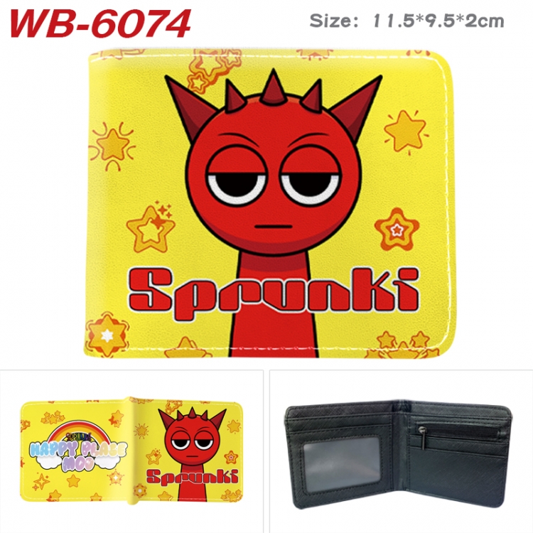 Sprunki Animation color PU leather half fold wallet 11.5X9X2CM  WB-6074