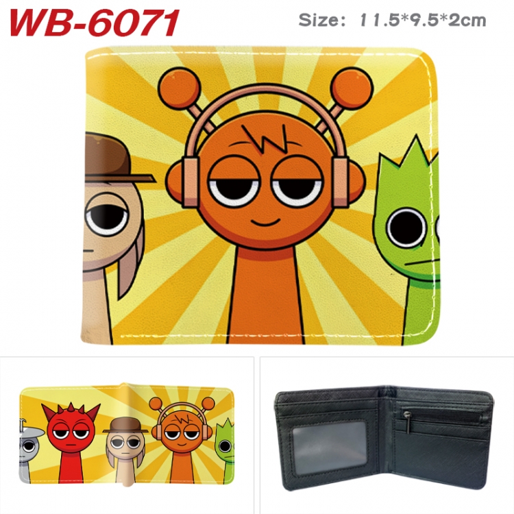 Sprunki Animation color PU leather half fold wallet 11.5X9X2CM  WB-6071