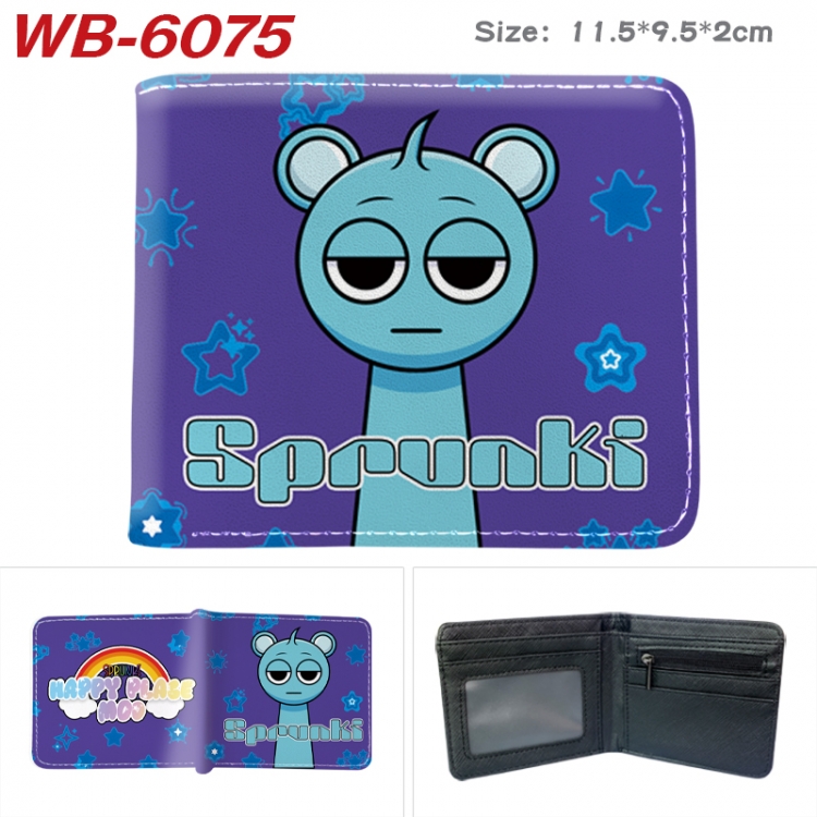 Sprunki Animation color PU leather half fold wallet 11.5X9X2CM WB-6075