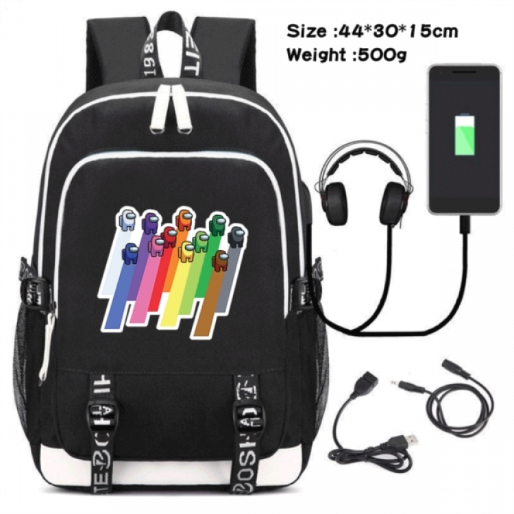 among us Game Canvas Backpack Waterproof School Bag 44X30X15CM 500G