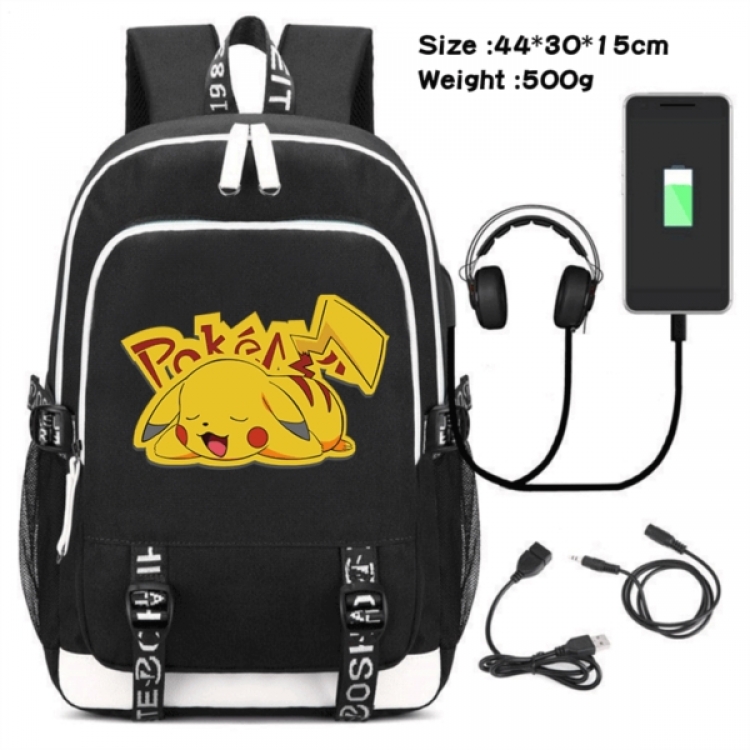 Pokemon Game Canvas Backpack Waterproof School Bag 44X30X15CM 500G