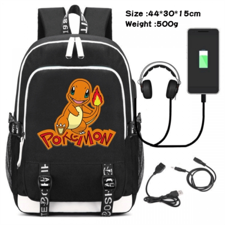 Pokemon Game Canvas Backpack Waterproof School Bag 44X30X15CM 500G