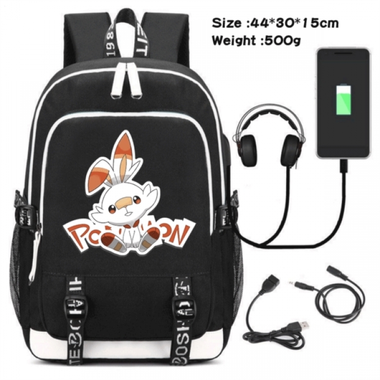 Pokemon Game Canvas Backpack Waterproof School Bag 44X30X15CM 500G