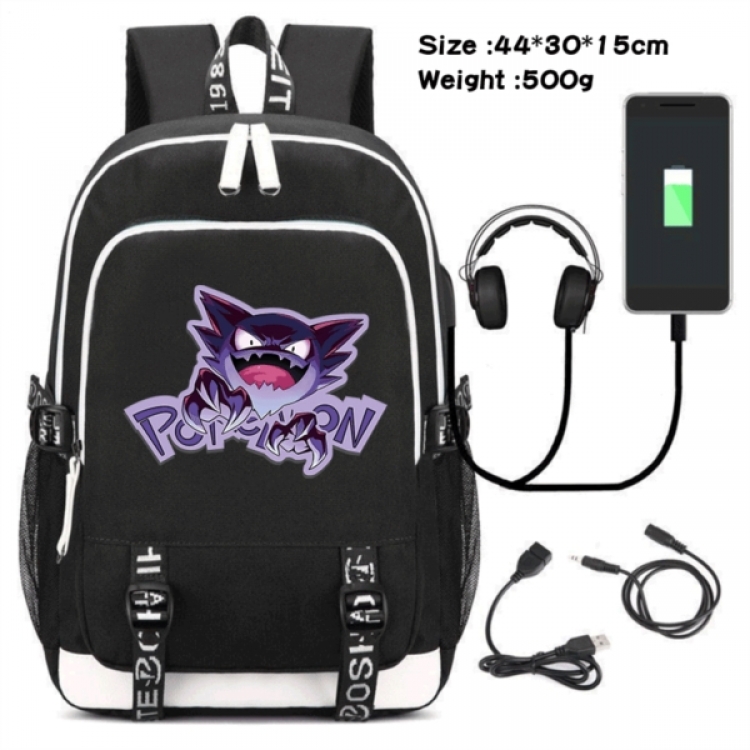 Pokemon Game Canvas Backpack Waterproof School Bag 44X30X15CM 500G