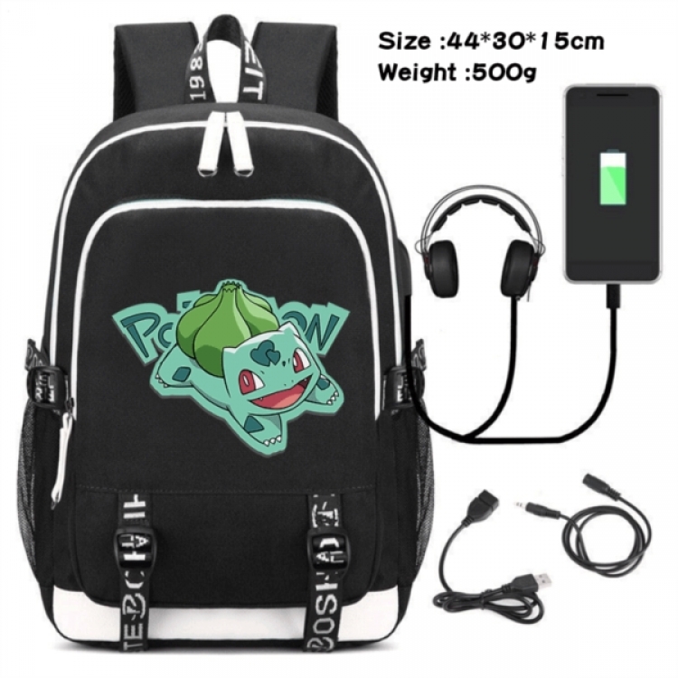 Pokemon Game Canvas Backpack Waterproof School Bag 44X30X15CM 500G