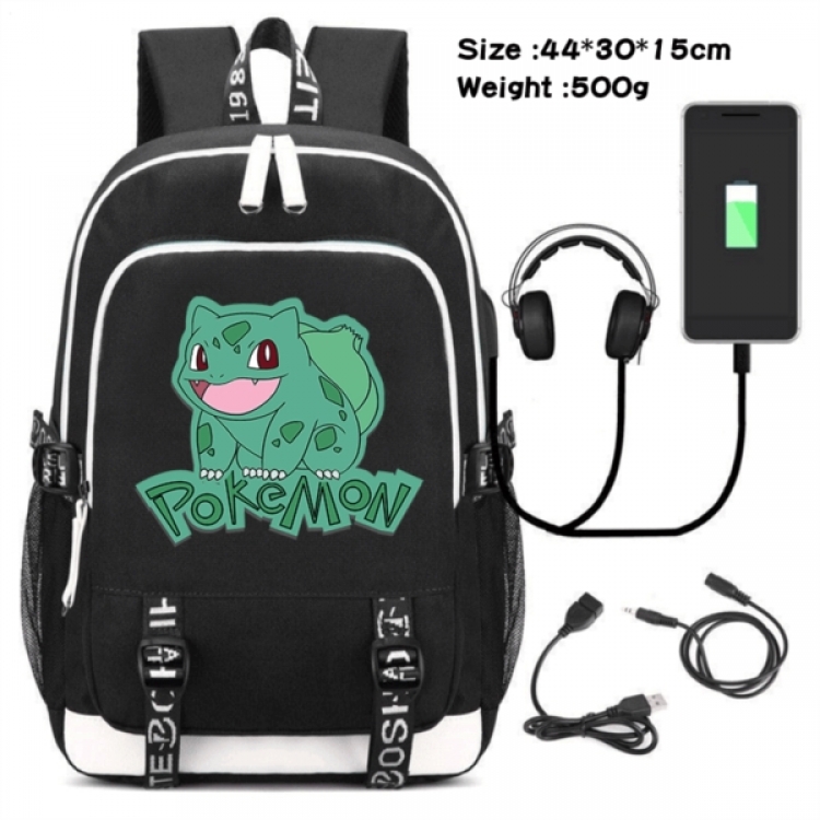 Pokemon Game Canvas Backpack Waterproof School Bag 44X30X15CM 500G