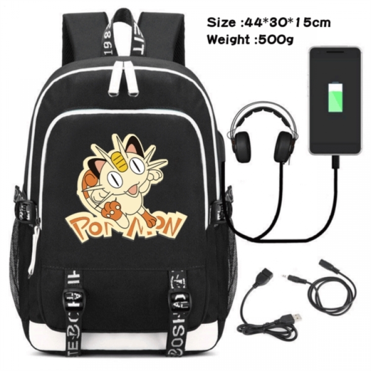 Pokemon Game Canvas Backpack Waterproof School Bag 44X30X15CM 500G