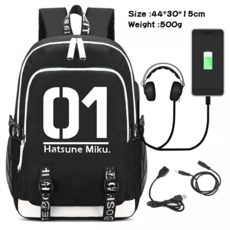 Hatsune Miku Game Canvas Backpack Waterproof School Bag 44X30X15CM 500G