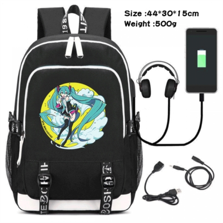 Hatsune Miku Game Canvas Backpack Waterproof School Bag 44X30X15CM 500G