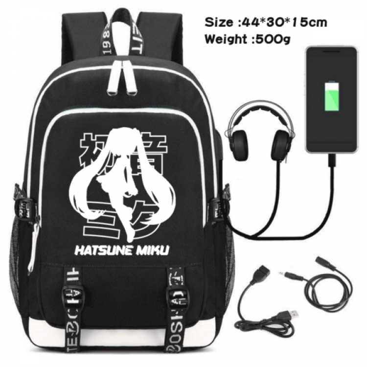 Hatsune Miku Game Canvas Backpack Waterproof School Bag 44X30X15CM 500G